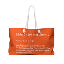 Load image into Gallery viewer, Weekender Bag " Main Character Energy " Orange