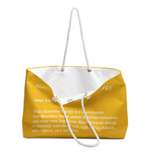 Load image into Gallery viewer, Weekender Bag " Main Character Energy " Yellow