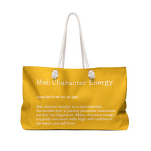 Load image into Gallery viewer, Weekender Bag " Main Character Energy " Yellow