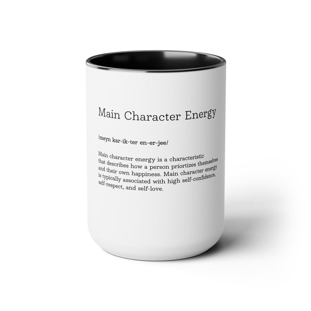 Main Character Energy Two-Tone Coffee Mugs, 15oz