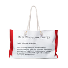Load image into Gallery viewer, Weekender Bag &quot; Main Character  Energy   &quot; Red
