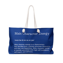 Load image into Gallery viewer, Weekender Bag &quot; Main Character  Energy   &quot; Dark Blue
