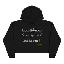 Load image into Gallery viewer, Crop Hoodie &quot; God-fidence&quot;
